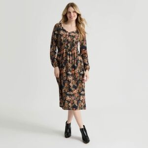 Mexx Women’s Printed Jersey Dress Size Small Bohemian Garden Floral Print